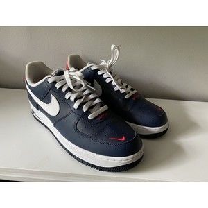 Nike Air Force 1 '07 LV8 4 Obsidian White-University Red Sz 10.5  Preowned